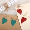 Red Love Heart Drop Earrings for Women