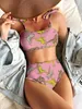 Women's Swimwear 5 Colors Sexy Bikini Women Dinosaur Print High Waist Swimwear Swimsuit Bikinis Set Bathing Suit Beach Bikini Female Push Up 2023