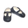Eerste Walkers Black T Bar Riem Baby Girl Walking Shoes with Rubber Pads 230314