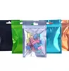 100pcs Çeviri ve Renk Ambalajı Zip Kilit Paket Çanta Askılı Delikli Plastik Mylar Ön Renk Çantalarında Berrak Çeşitli Boyutlar Kalite