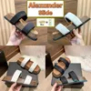 0101 Slippels Alexander geborduurd logo Ronan Slide Beach Sandalen Zwart Wit Men Dames Designer Slides Aw Slipper Zomerschoenen US 5-10