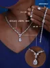 Wedding Jewelry Sets ASNORA High Quality Cubic Zirconia Bridal Wedding Jewelry Water Drop Necklace Lady Pendant Four Piece Set Party Accessories 230313