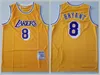 Custom Retro Vintage Basketball Jersey 8 Bean Bryant The Black Mamba All-Star Ed 1996 1997 1999 2001 2002 2003 Drużyna dobrej jakości Yello