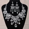 Set di gioielli da sposa Set di gioielli con perline africane Set di orecchini con collana di grandi gocce d'acqua Set di gioielli da sposa classici in cristallo indiano 230313