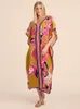 Shawls Printed Kaftans for Women Beach Cover Up Seaside Maxi Bohemian Dresses Beachwear Pareo Bathing Suits Factory Supply Drop 230314