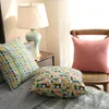 Oreiller lettres Plaid couverture florale 45x45/60x60 cm imprimé coton lin étui nordique Simple jeter pour canapé décoratif