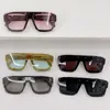 Duman Lensler Zenginleştirilmiş Güneş Gözlüğü Perçin Moda Partisi Goggle Gözlük 0335 Lüks Tasarımcı Tapınakları İmzalı Gözlük Entegre Burun Pedleri Siyah Asetat Tonları