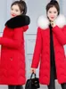 Kadın trençkotları ceket kadınlar yeşil m-3xl beyaz kürk yakalı kapşonlu pamuklu ceketler 2023 sonbahar kış moda kore ince uzun kollu