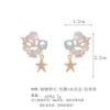 Hoop Earrings 2023 Simple Stylish Women Stud Shiny White Zircon Exquisite Star Square Geometric Female Earring Fashion Jewelry Gifts