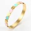 Urok bransoletki na zawsze kochaj złoto kolorowe serce bransoletki Banles Blue Pink Efmel Bransoletka dla kobiet Wedding Fashion Biżuter Prezent Z0314