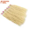 Synthetic Wigs Fashion Idol Afro Kinky Curly Hair Weave Bundles 613 Blonde Color Synthetic Nature 6 Pc 20 22 24 Inch 230227