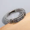 Bracelet à maillons Vintage en acier inoxydable pour hommes, 16MM, bordure robuste, cubain, hypoallergénique, bijoux de vélo