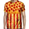 Camisetas masculinas soshirl estados unidos bandeira pizza de pizza 3d de verão engraçado de verão