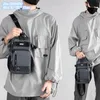 Factory wholesale men shoulder bags 3 colors simple multifunctional canvas chest bag zipper decoration outdoor leisure handbag street popular light backpack 1700