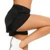 Running Shorts 2 i 1 Flowy Women's Quick-Torkar träning Sportiga snabba torrtletiska byxor