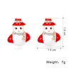 Stud Earrings WANGAIYAO Fashion All-match Christmas Santa Claus Snowman Gloves Hat Bell Tree Apple Alloy Holiday Earrin