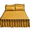 Bettrock, luxuriöser Spitzen-Bettrock, verdickte Bettdecke, King-Size-Größe, 2/3-teilig, Baumwolle, Queen-Size-Bett-Set, Matratze, einfarbig, Übergröße, Laken 230314