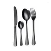 Dinnerware Sets 24Pcs Stainless Steel Knife Fork Spoon Cutlery Set Home El Restaurant Multi-Color Tableware Kitchen Tools