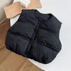 Gilet Enfants Hiver Base Solide Épaisseur Veste Garçon Cool Lâche Confortable Manteau Sans Manches Bébé Fille Mode Coton Gilets 230313