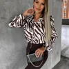 Camicette da donna Chic Fashion Camicia con stampa zebrata irregolare Camicetta Cardigan Vestibilità resistente agli strizzacervelli