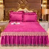 Saia da cama Saia de flanela européia de flanela Salia de cama macia e elegante e elegante e veludo pisca de cama king rei tampa de pelúcia curta não incluída na fronha 230314