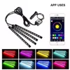 RGB LED Car Neon Light Strips Chassis Atmosphere Lamp Kits Car Interior Lights Strips Floor Decor Atmosphere Strip Lamp Parts Accessories usastar
