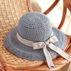 Chapeaux à large bord coréen Simple pliable disquette filles chapeau de paille soleil plage femmes été UV protéger voyage casquette dame femme