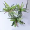 Decorative Flowers 20 Leaves Artificial Fern Bouquet Fake Plastic Green Plants Palm Home Wedding Wall Decor