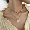 Choker 2023 Vintage Schmetterling Schmuck Böhmischen Perlen Halskette Gold Ketten Kragen Aussage Halsketten Für Frauen Party Bijoux Geschenk