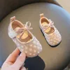 First Walkers Spring Autumn Baby Girls Leather Shoes Infant Toddler First Walkers Soft Shallow Princess Shoe Cute Mary Jane Shoes 230314