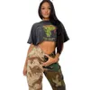 Kvinnor Bomull Sweatpants Fashion Personlig färg Kontrast Splicing Camouflage Overalls Pants