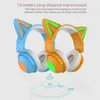 Headsets GAINBANG Cat Ear Wireless Bluetooth Headphone 7.1 Channel Stereo Music Game Earphone With Bilateral Mic Noise Reduction Headsets 230314