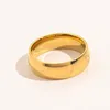 Luxury Jewelry Designer Rings Womens Love Charming Wedding Supplies 18K Gold Plated Stainless Steel Ring Fine Finger Ring Embossed stamp Wide Men