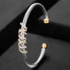 Bangle GODKI Trendy Luxury Stackable Cuff For Women Wedding Full Cubic Zircon Crystal CZ Dubai Silver Color Party Bracelet 230313