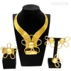 Wedding Jewelry Sets Necklace For Women Dubai Gold Tone Jewelry Set Plated 24K Original Earrings Rings Bracelets Wedding Gifts Nigeria 230313