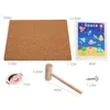 Other Toys Hammer and Nails Game Cork Board Tap Art Set Colorful Wooden Pieces in Different Shapes Mini Tools Creative Toy for Kids 3 230313