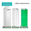 US Warehouse 20oz rak sublimering matt glödande tumbler diy glöd i det mörka rostfritt stål fluorescens koppar bärbara resemuggar utomhus vattenflaska b5