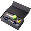 CSYC NC036 Glass Water Bong Smoking Pipe Gift Box 14mm Ceramic Quartz Nail Clip Wax Dish OD 35mm About 8.34 Inches Spill-proof Dab Rig Pipes