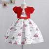 Mädchenkleider Yoliyolei 2 Teile/satz Neue Mädchen Kleid Herbst Druck floral Kinder Kleider Baby Mädchen Ballkleid Party Kleidung mit Kurzarm mantel W0314