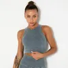 Canottiere da donna Reggiseni sportivi senza cuciture Top corto da palestra sexy imbottito per le donne che corrono Sport Camicia senza maniche Top atletici Gilet da yoga femminile