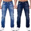 Mens Jeans raka jeans män tvättade inget hål jean vår sommar pojkvän jeans streetwear lös cacual designer long denim byxor byxor 230313