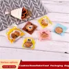 Confezione regalo 100pcs Biscotti Sacchetto di imballaggio autoadesivo Trasparente Fiore rosa Foglia Sapone Biscotti Colore Matrimonio Festa di compleanno