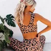 Conjuntos activos Ropa deportiva para mujer Gimnasio Estampado de leopardo Sujetador sexy Leggings de cintura alta Conjunto de dos piezas Chándal femenino Fitness Yoga Ropa deportiva