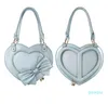 Designer-Evening Bags Lolita Heart Shape Ita Handbag And Purse Kawaii Bow Badge Pocket Women 10CM Doll Shoulder Bag For Teenager Girls Cute