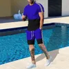 Herrspårar män spårdräkt 3d tryckt t short shorts sportkläder herr kläder kostym man överdimensionerad jogger casual set sommar streetwear kostym 230313