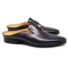 Style italien hommes pantoufles en cuir de vache véritable mocassins casual extérieur demi pantoufles respirant Mules peu profondes chaussures plates pour hommes