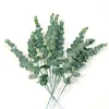 Decorative Flowers Artificial Plastic Plants Green Eucalyptus Leaves For Garden Vase Home Christmas Wedding Decoration Faux Fake