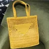 Sac de paille de luxe concepteur pratique grande capacité plaine épaule sac à main décontracté carré portefeuille femme mode été plage