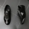 20323 RENYLON BRUSHED LEATHER SNEWERS SHOES MEN GABARDINE TRIANGL TRIANGL TROINER