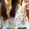 Women's Blouses & Shirts Floral Women Elegant Ulzzang V-neck Chic Blusas Mujer Long Sleeve Spring Casual All-match Cozy Feminine Hipster